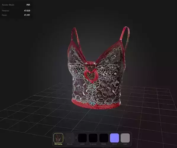 Fashion female TOP PBR 4K 3D model