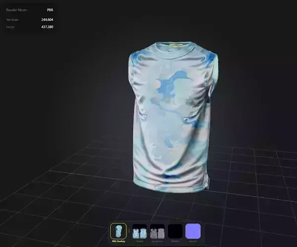 Military Blue Shirt PBR 4k