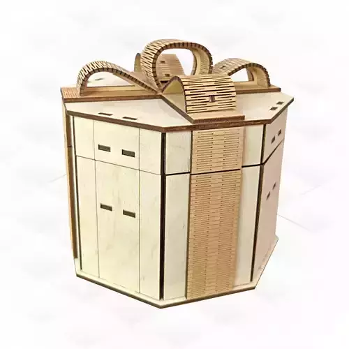 Gift box Bow svg dxf design laser cutting 3D print model