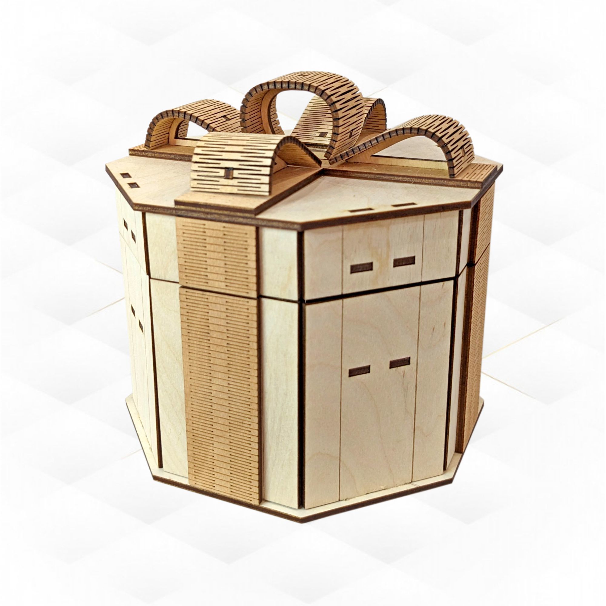 Gift box Bow svg dxf design laser cutting 3D print model_3