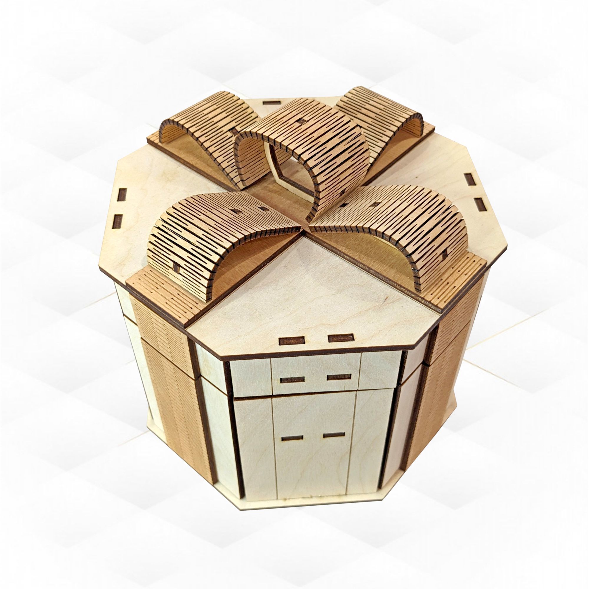 Gift box Bow svg dxf design laser cutting 3D print model_1