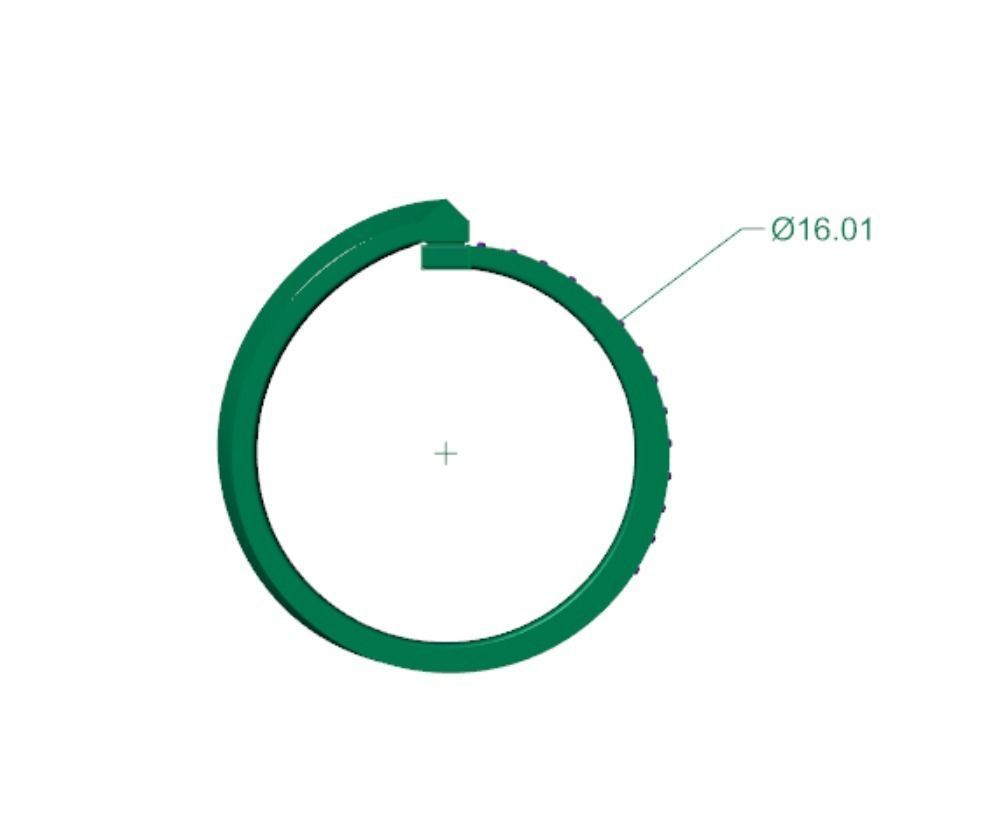 Tiffany T1 small diamond ring  all sizes 3D print model_8