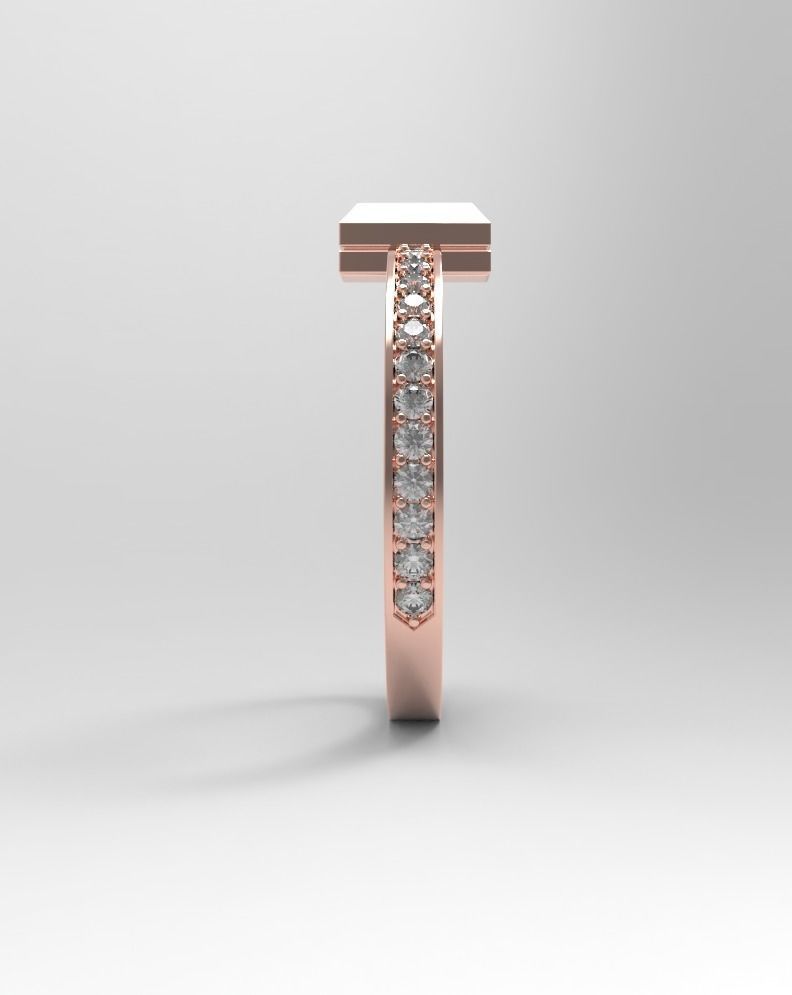 Tiffany T1 small diamond ring  all sizes 3D print model_4