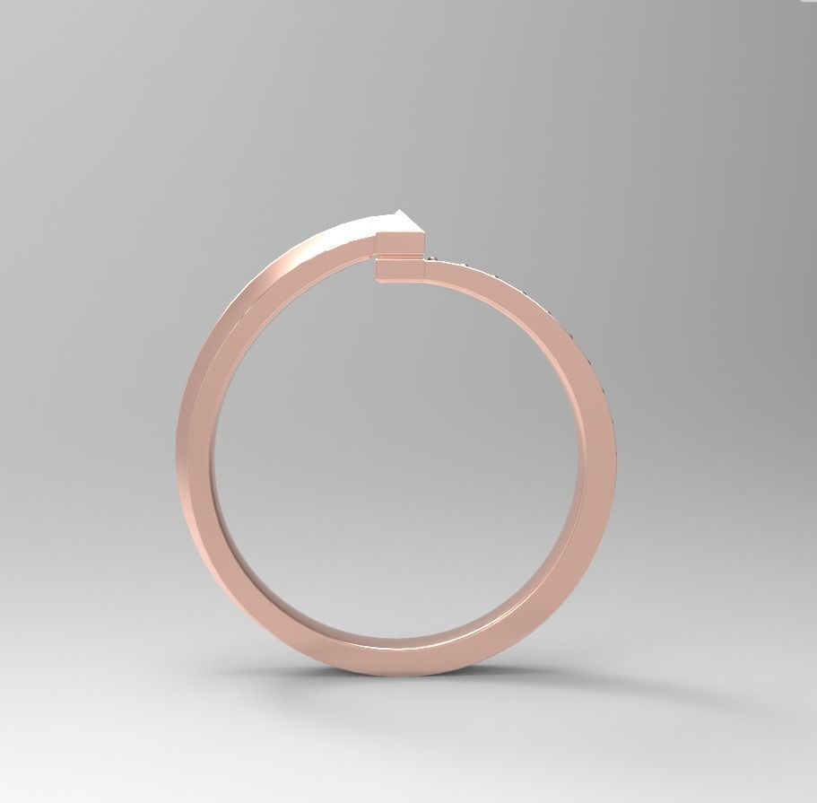 Tiffany T1 small diamond ring  all sizes 3D print model_11