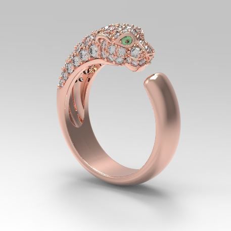 Panther ring replica brand 3D print model_1