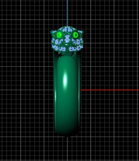 Panther ring replica brand 3D print model_10