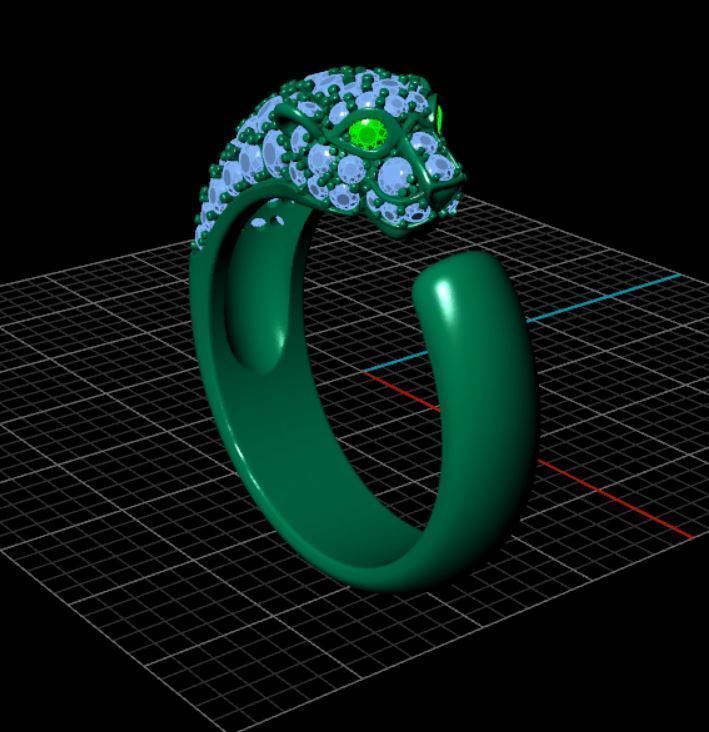 Panther ring replica brand 3D print model_12