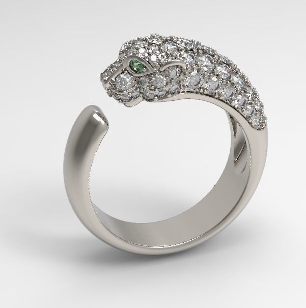 Panther ring replica brand 3D print model_4
