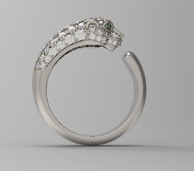 Panther ring replica brand 3D print model_6