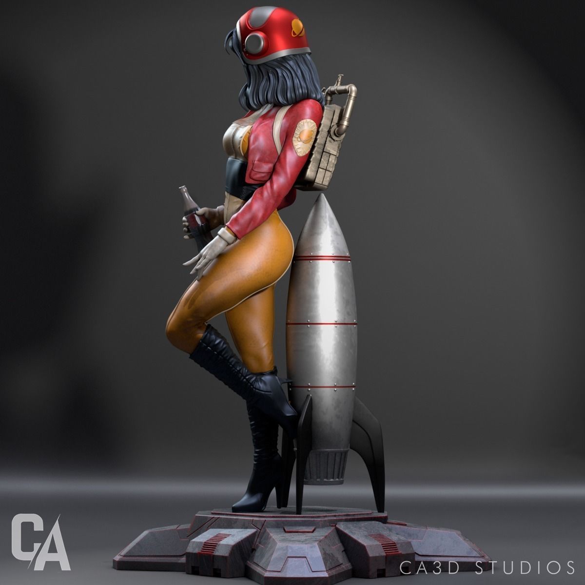 RETRO PINUP ASTRONAUT 3D PRINT 3D print model_3