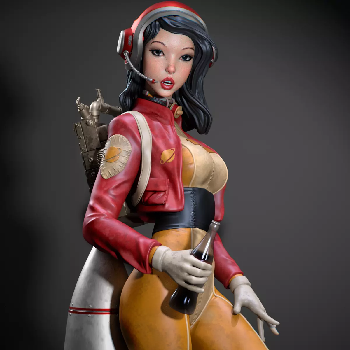 RETRO PINUP ASTRONAUT 3D PRINT 3D print model_0