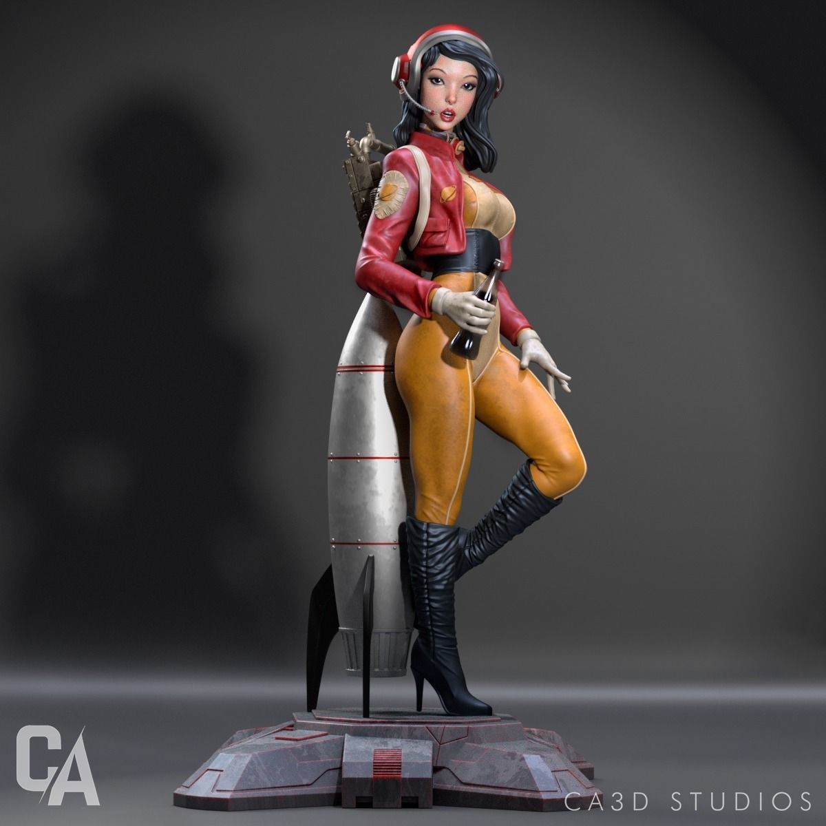 RETRO PINUP ASTRONAUT 3D PRINT 3D print model_1