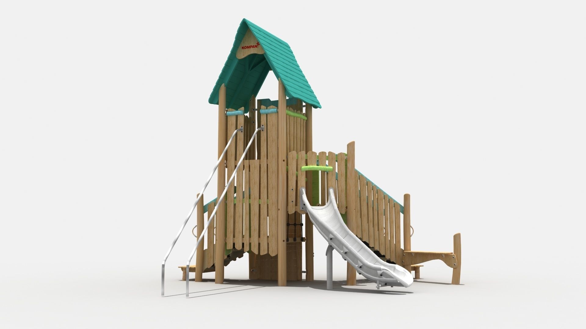 Log cabin theme playground 3D model_5