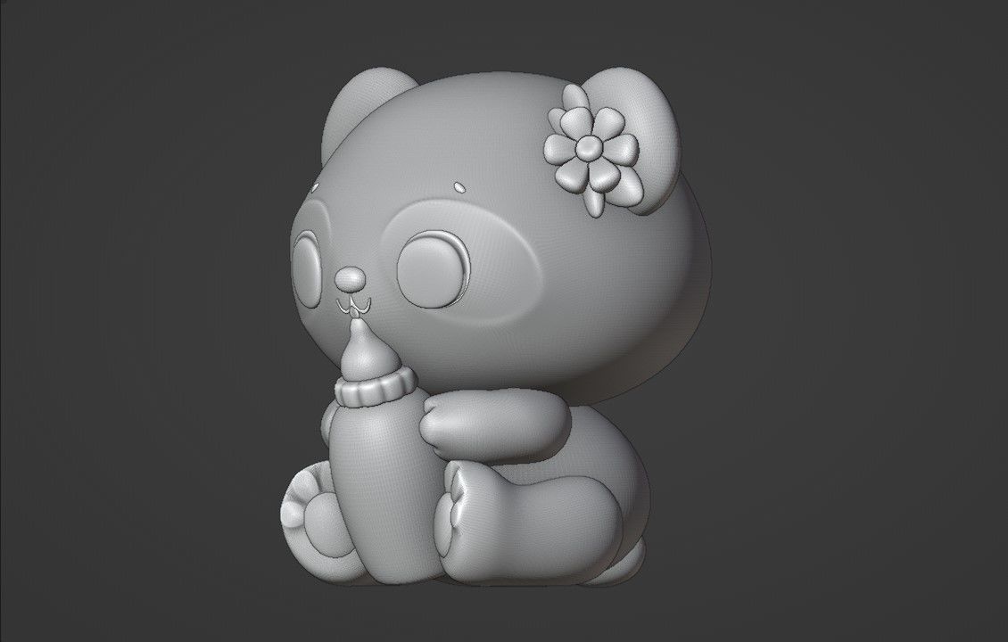 panda baby 3D print model_6