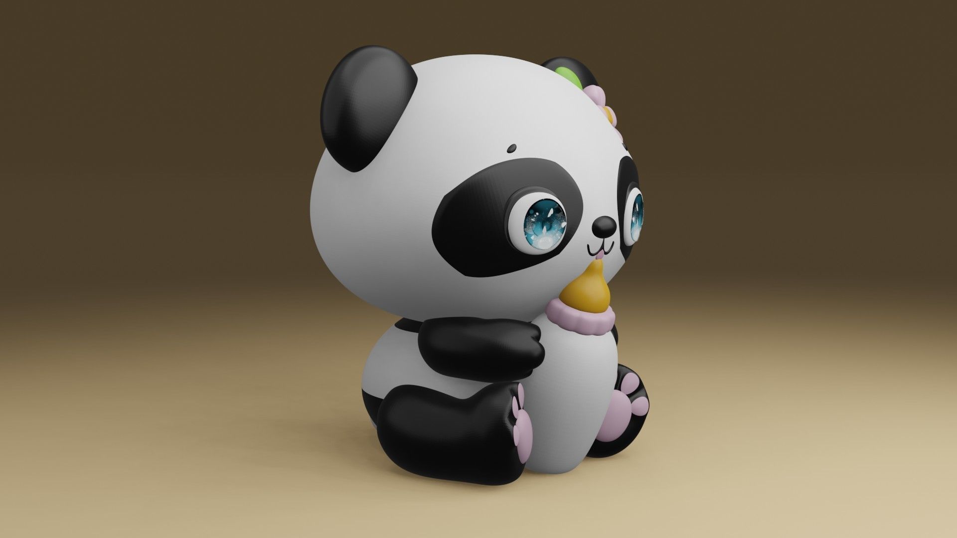panda baby 3D print model_8