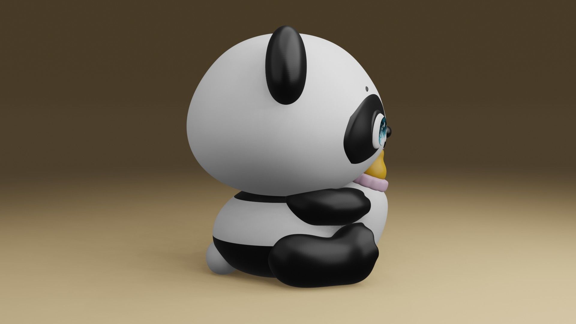panda baby 3D print model_9