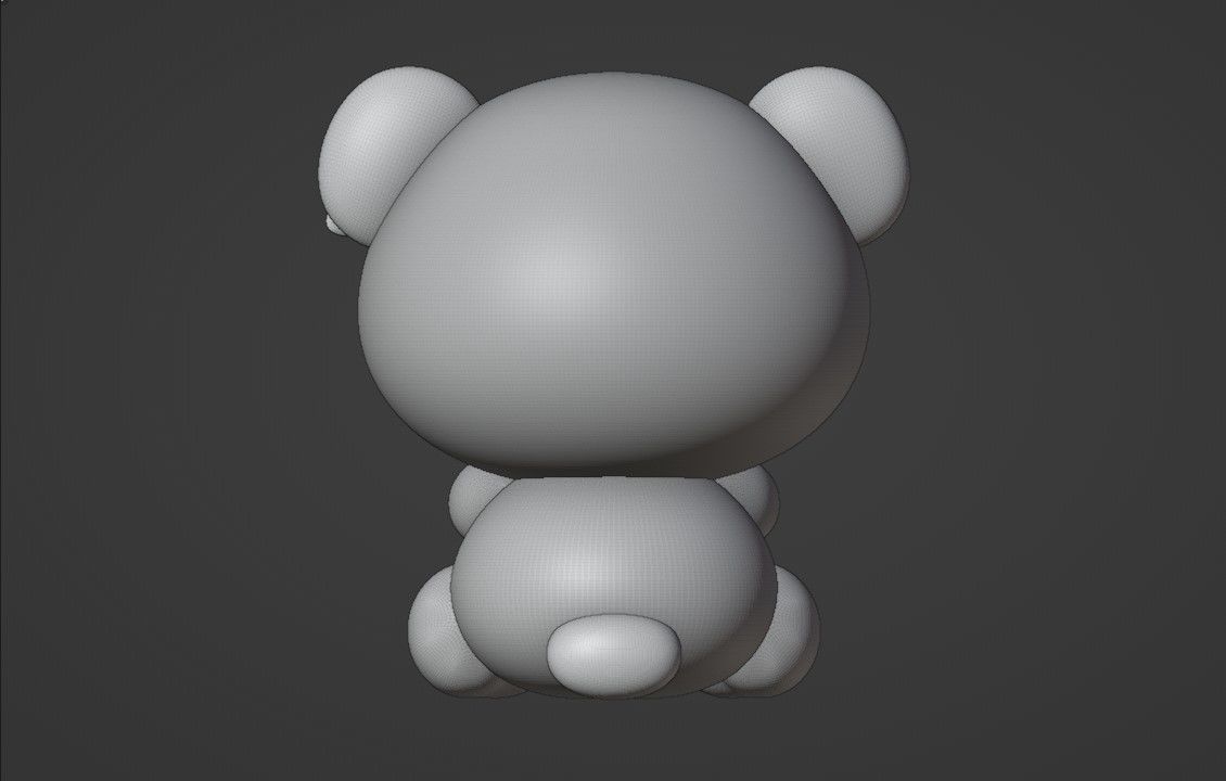 panda baby 3D print model_4