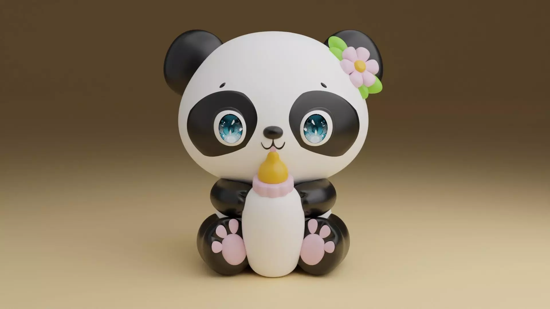 panda baby 3D print model_0