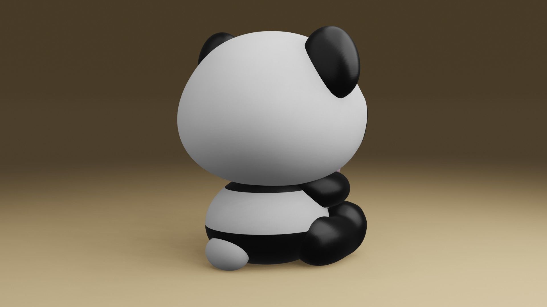panda baby 3D print model_10