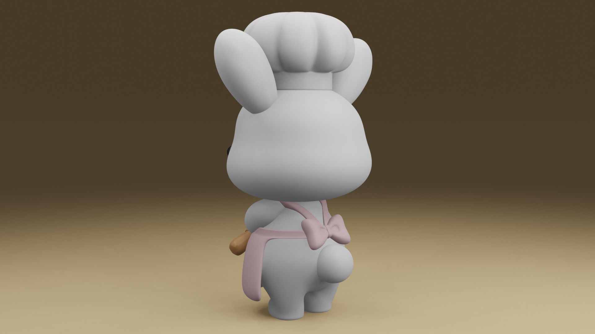 chef rabbit 3D print model_12