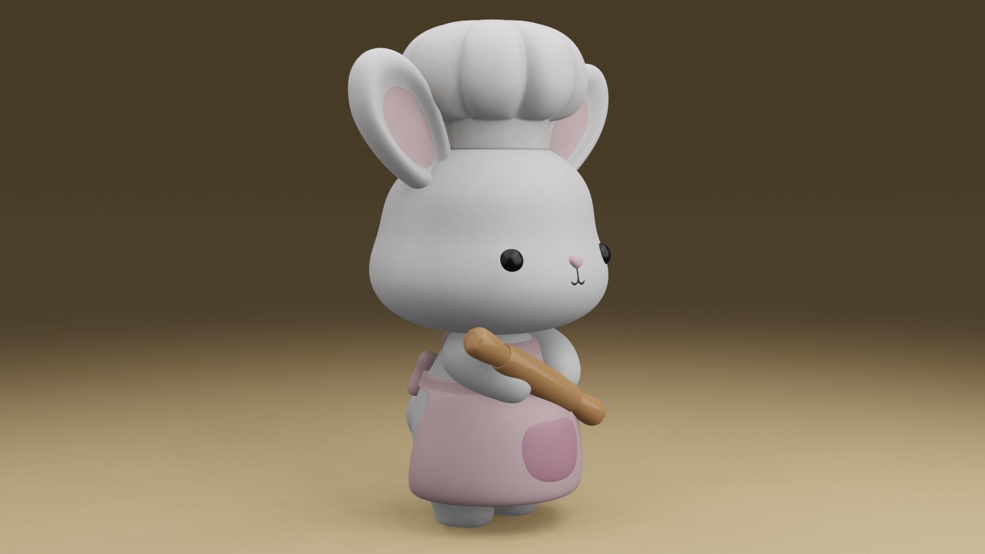 chef rabbit 3D print model_8