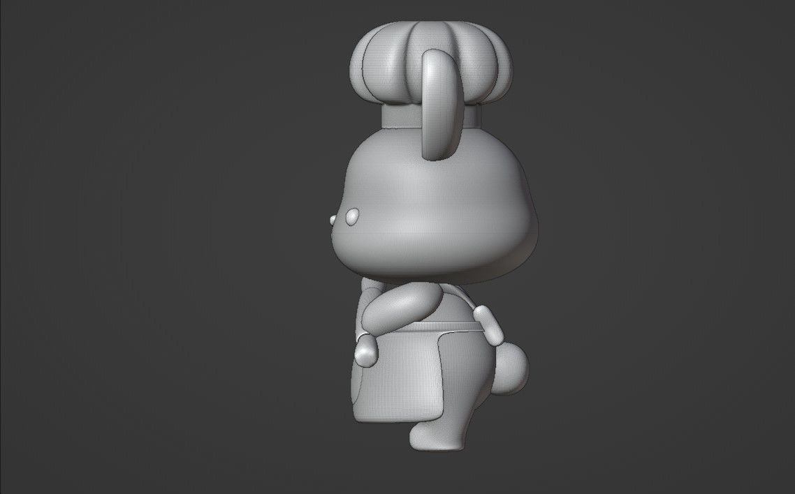 chef rabbit 3D print model_5