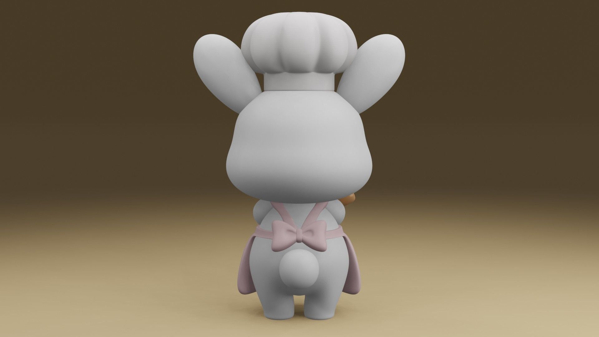chef rabbit 3D print model_11