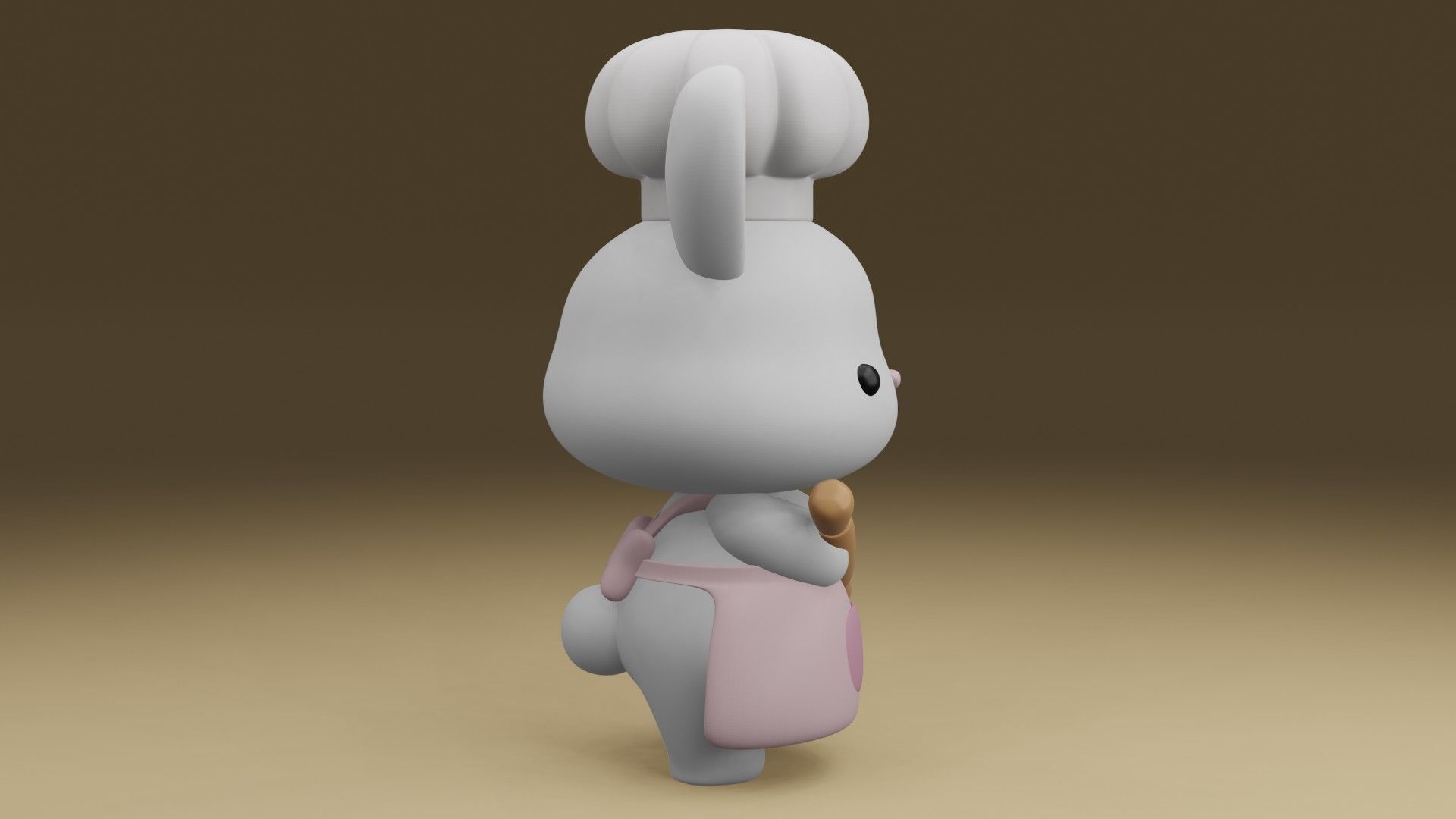 chef rabbit 3D print model_9