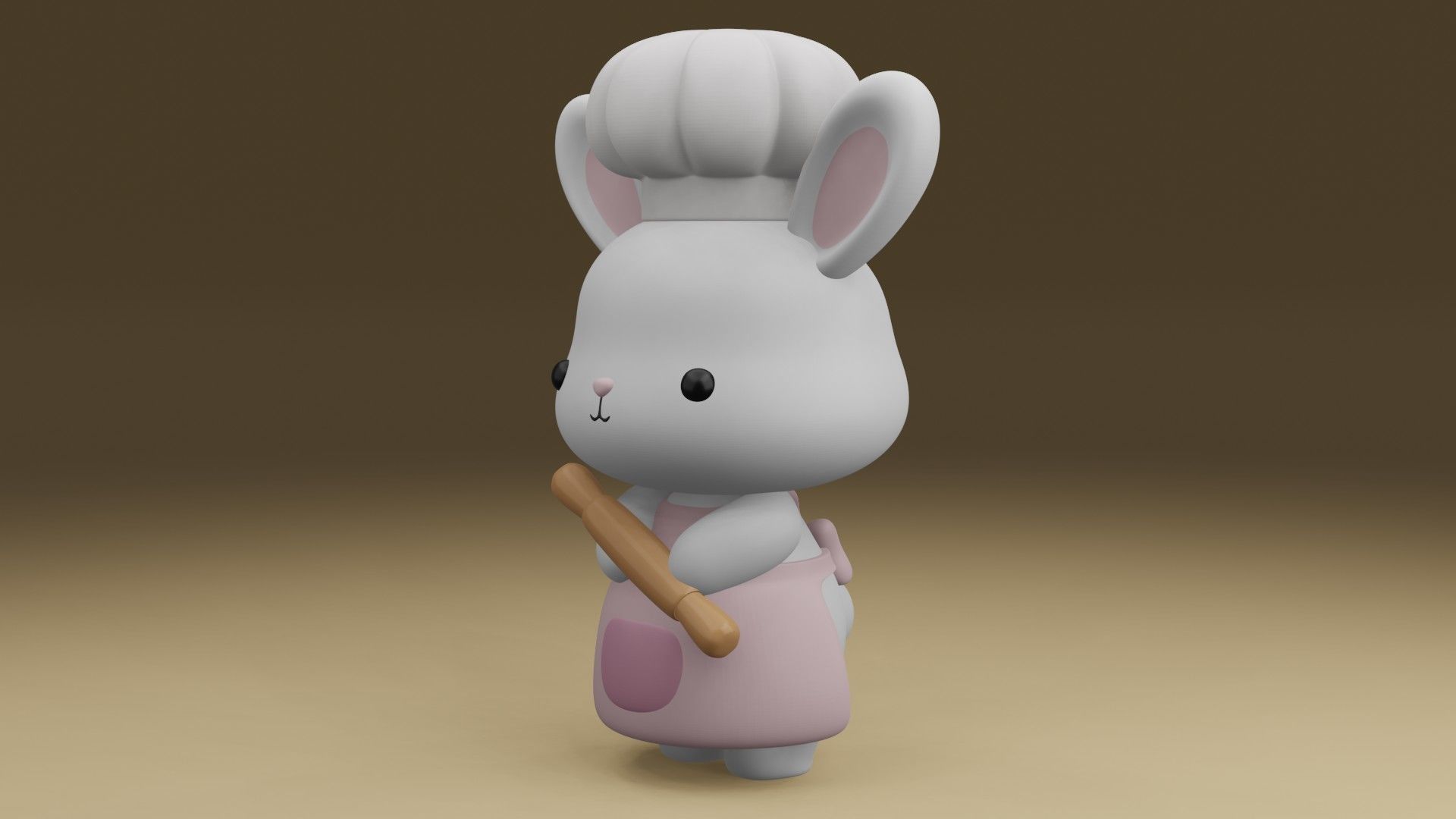chef rabbit 3D print model_14