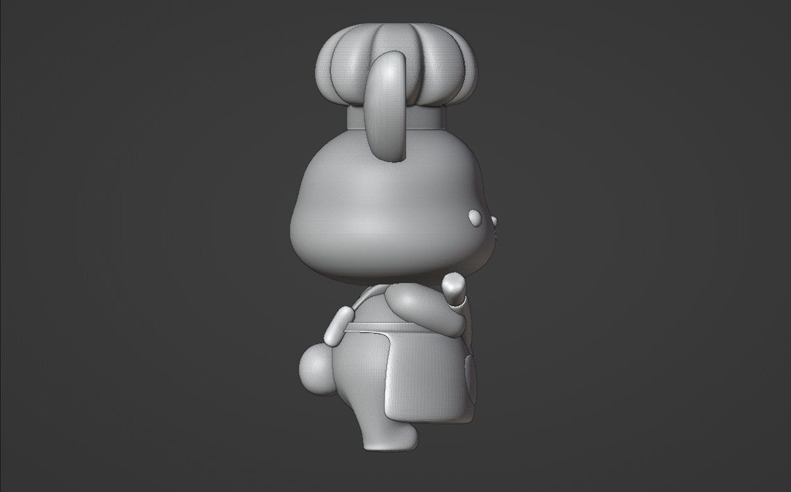 chef rabbit 3D print model_3