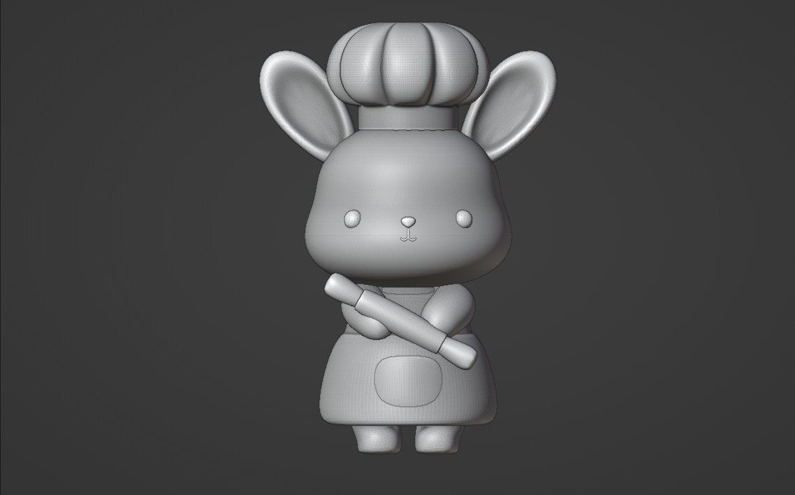 chef rabbit 3D print model_2