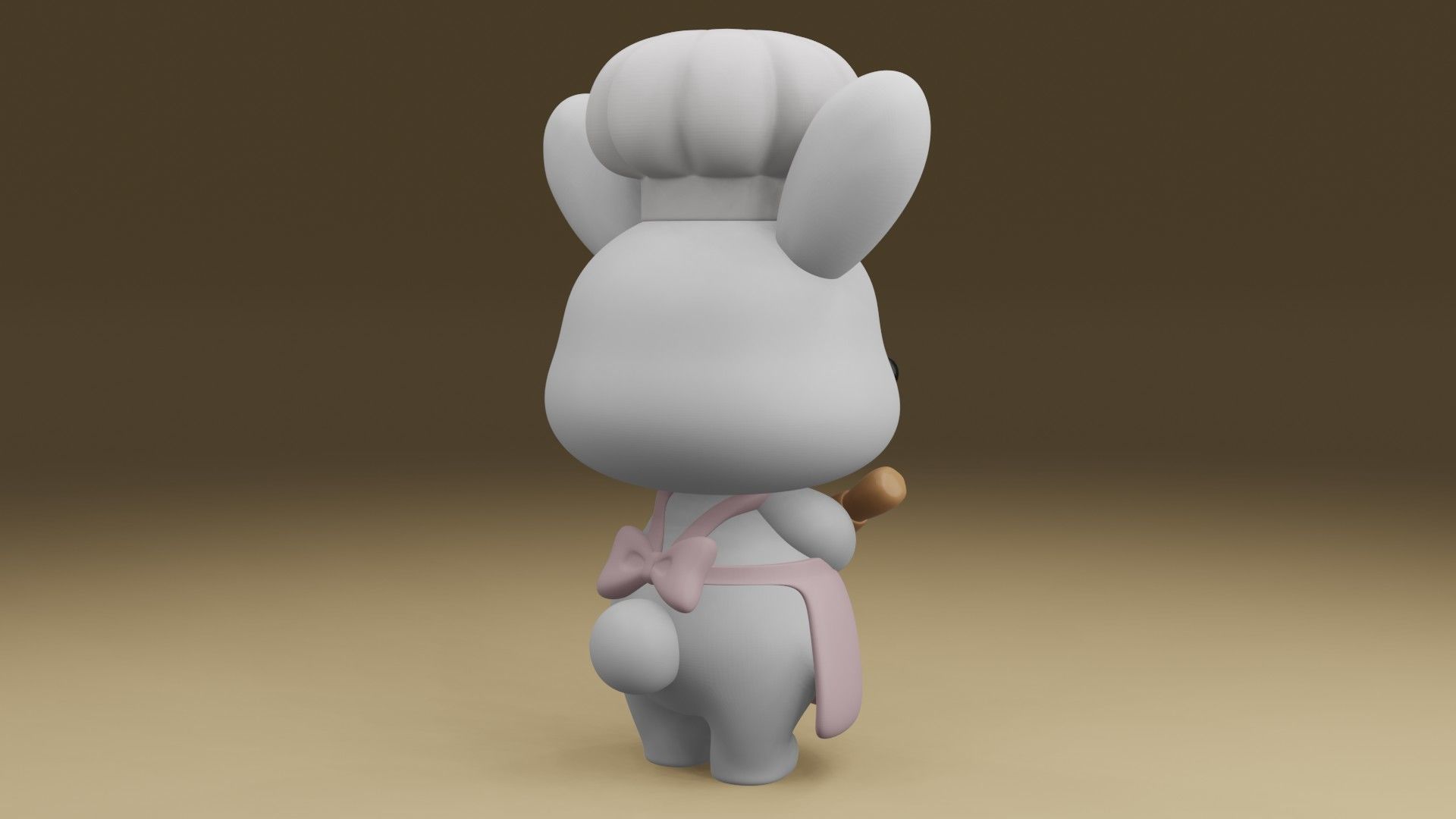 chef rabbit 3D print model_10