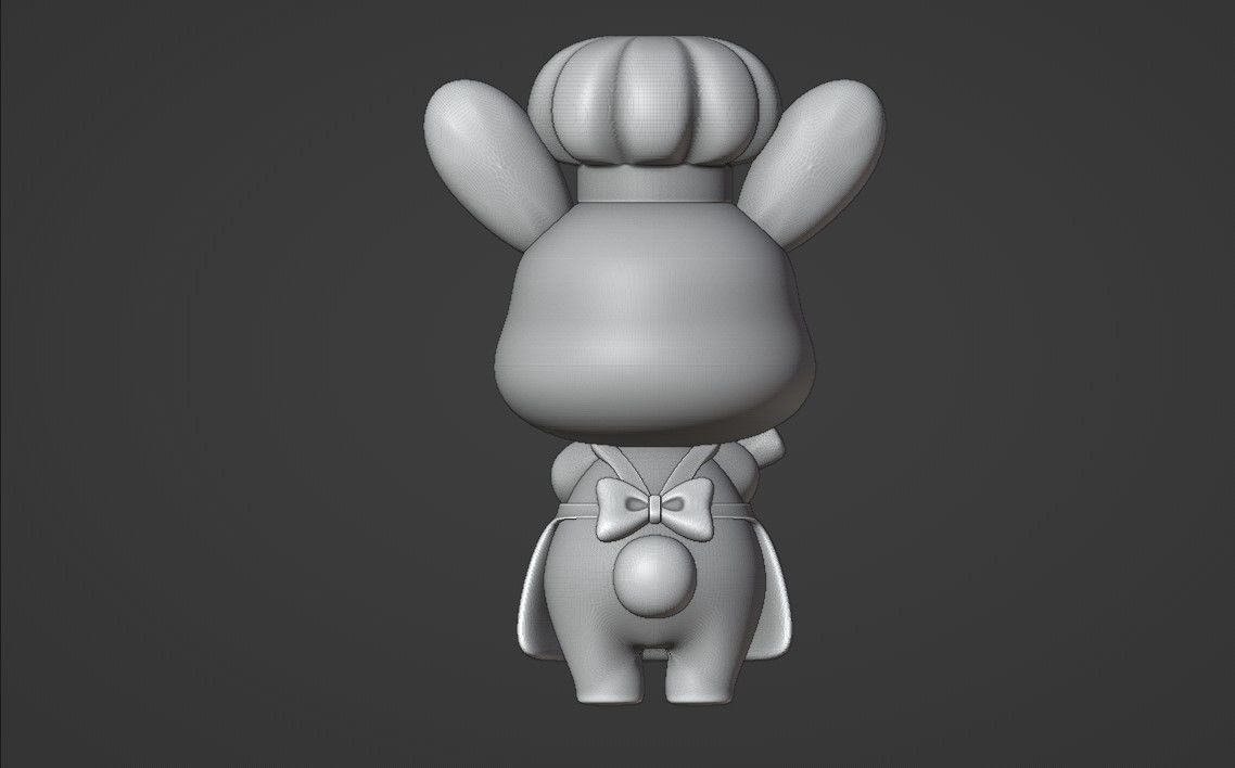 chef rabbit 3D print model_4
