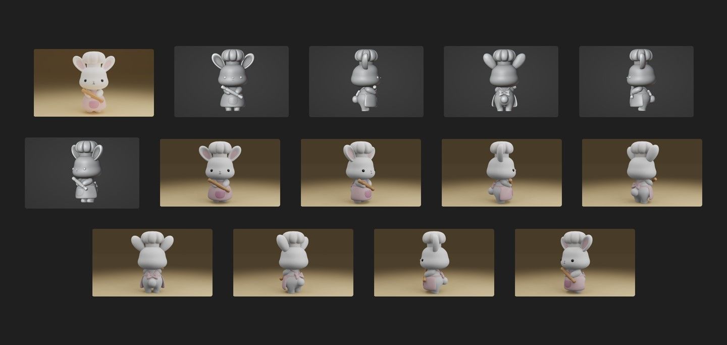 chef rabbit 3D print model_1