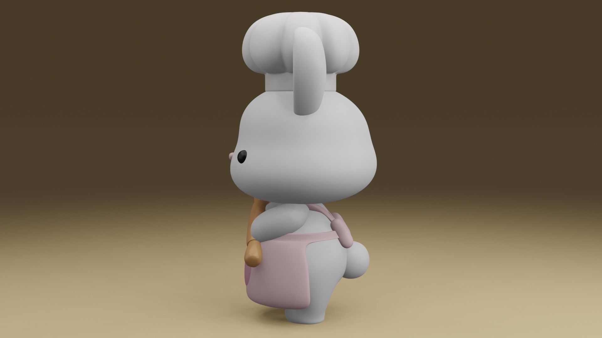 chef rabbit 3D print model_13