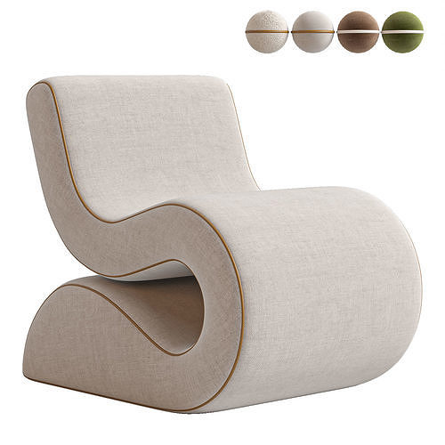 Senna Chair Cream 3D model