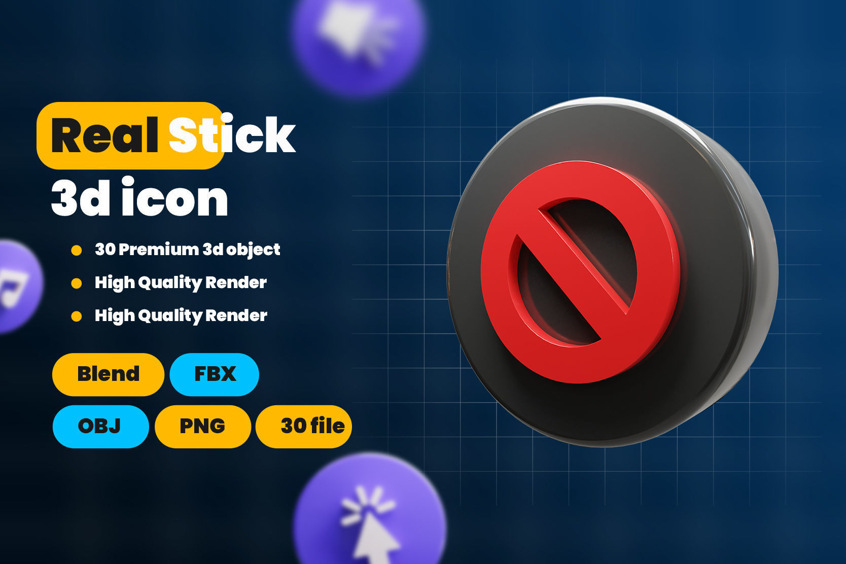 Web Apps Real stick 3d Illustration Icon Pack 3D model_1