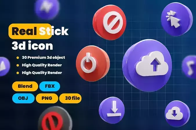 Web Apps Real stick 3d Illustration Icon Pack