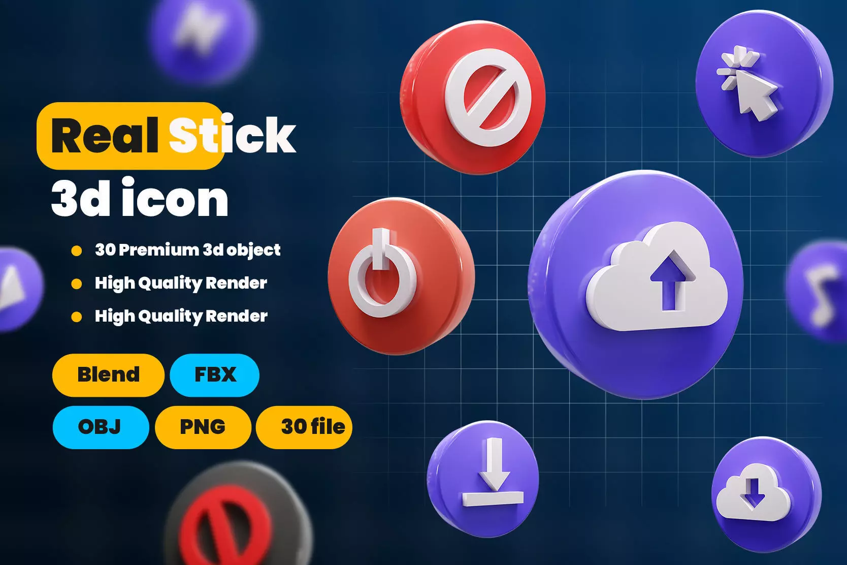 Web Apps Real stick 3d Illustration Icon Pack 3D model_0