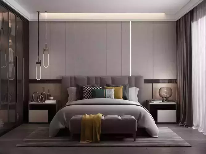 Bedroom luxury set 05 3D model 3D model