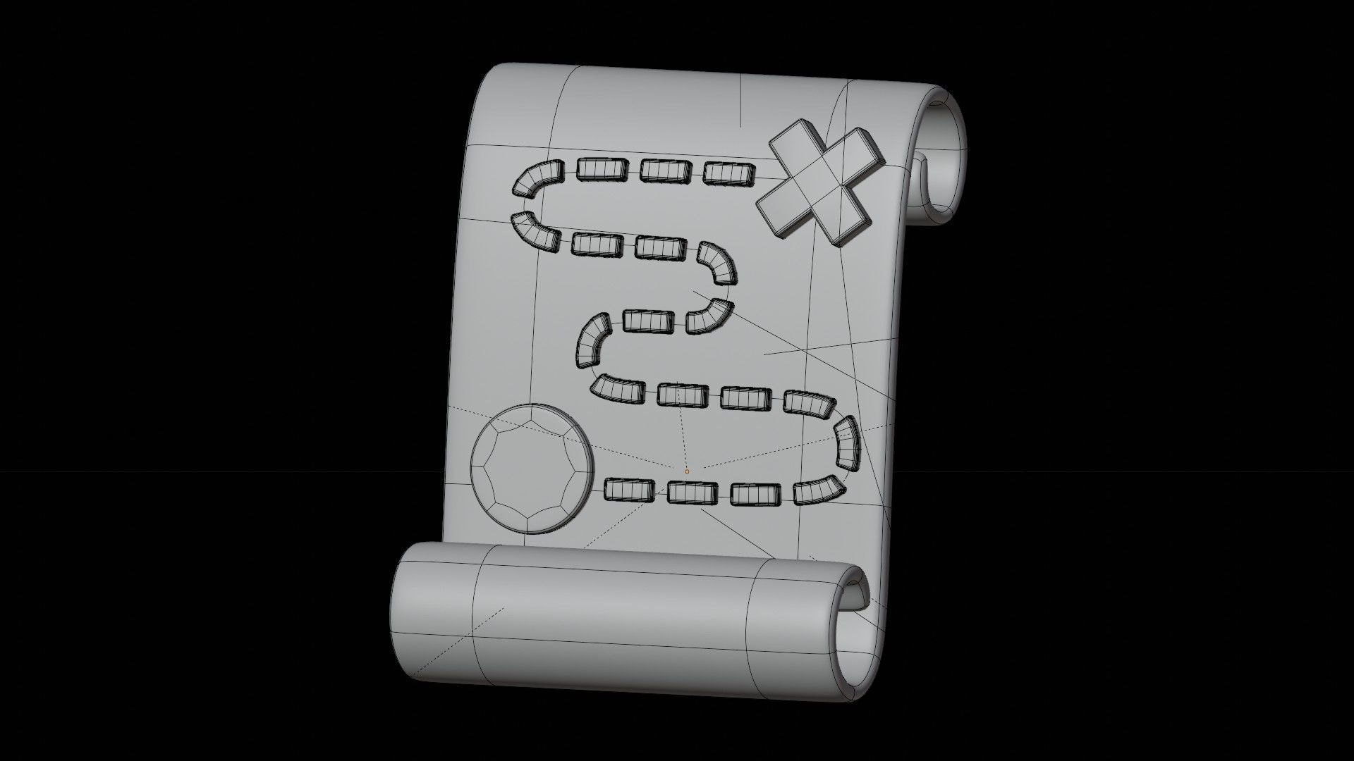 Map Treasure 3D Illustration 3D model_1