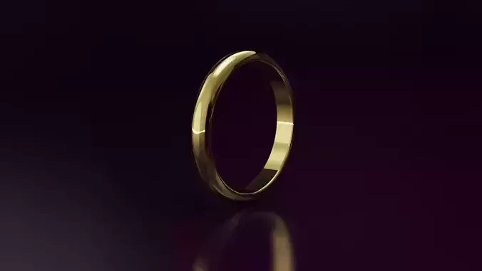  D shape gold Ring 