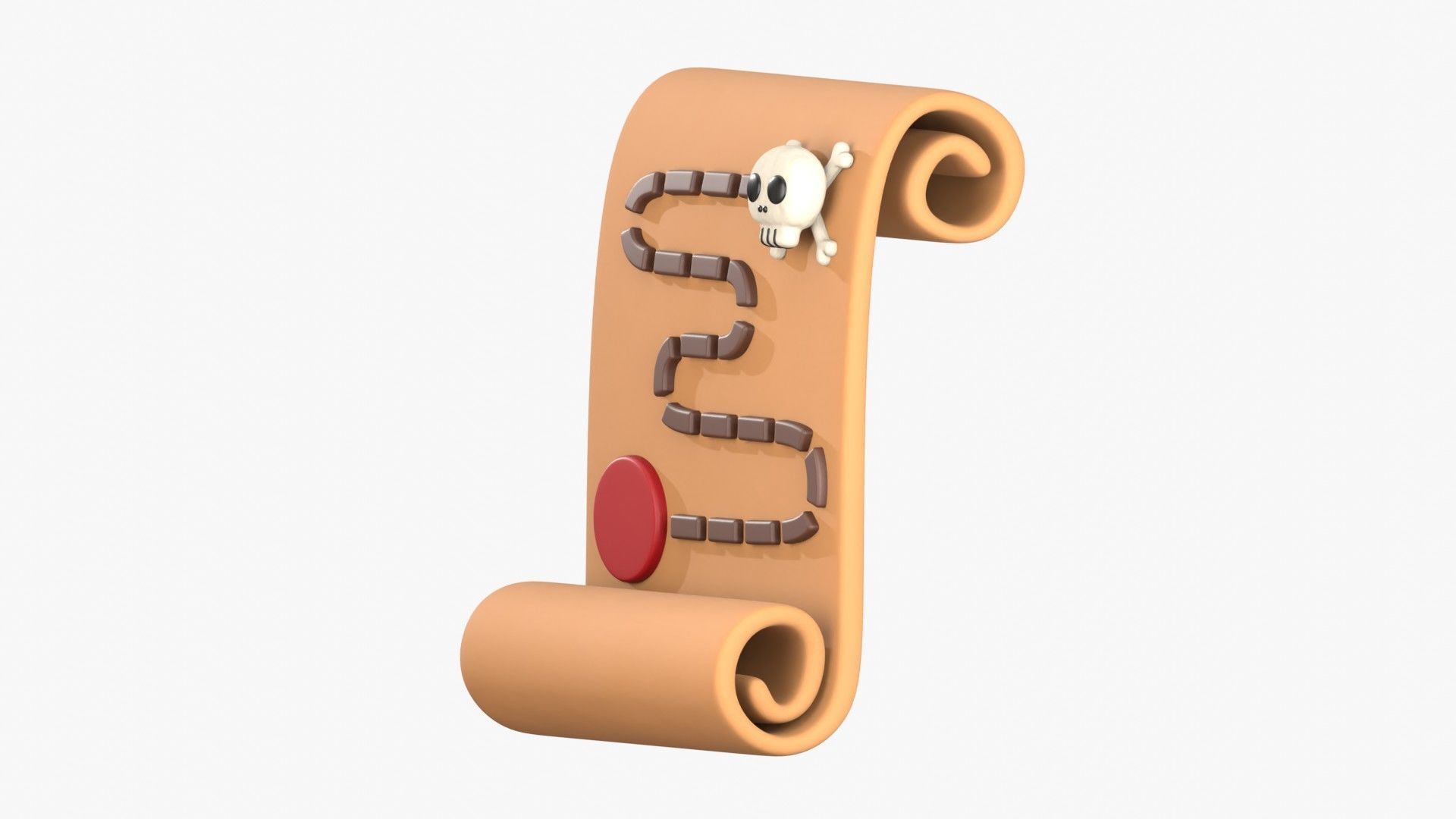 Game Map 3D Illustration 3D model_3