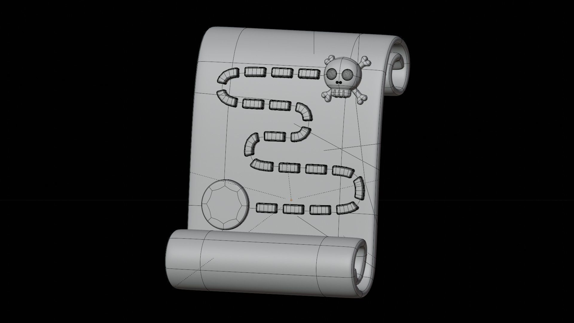 Game Map 3D Illustration 3D model_1