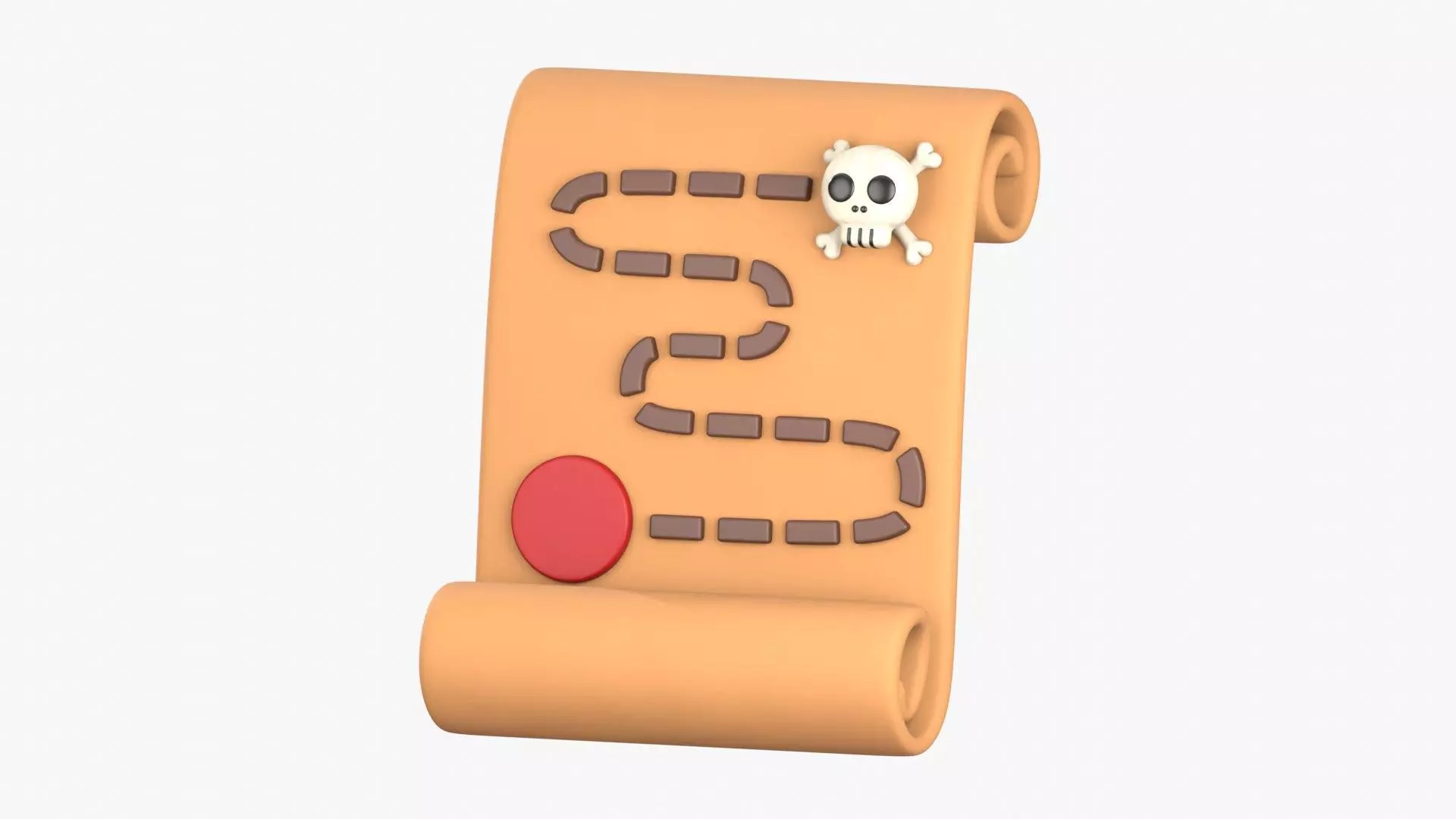 Game Map 3D Illustration 3D model_0