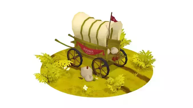 Wagon - Hand Painted