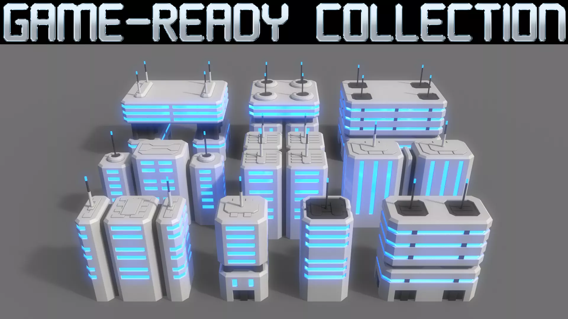 PBR Sci-Fi Building A 21-30 3D Model Collection_0