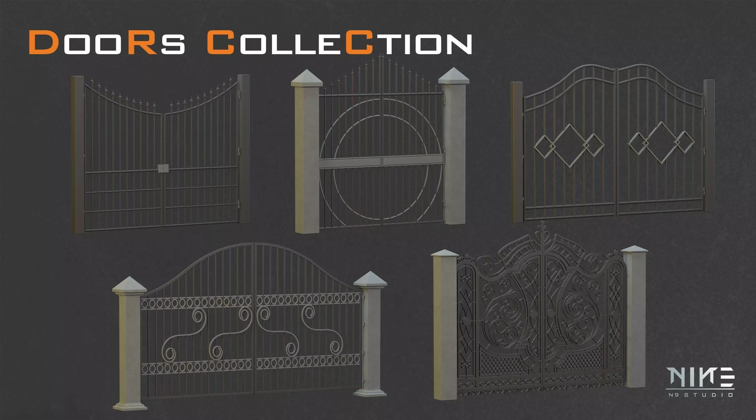 Doors Collection 3D model_12