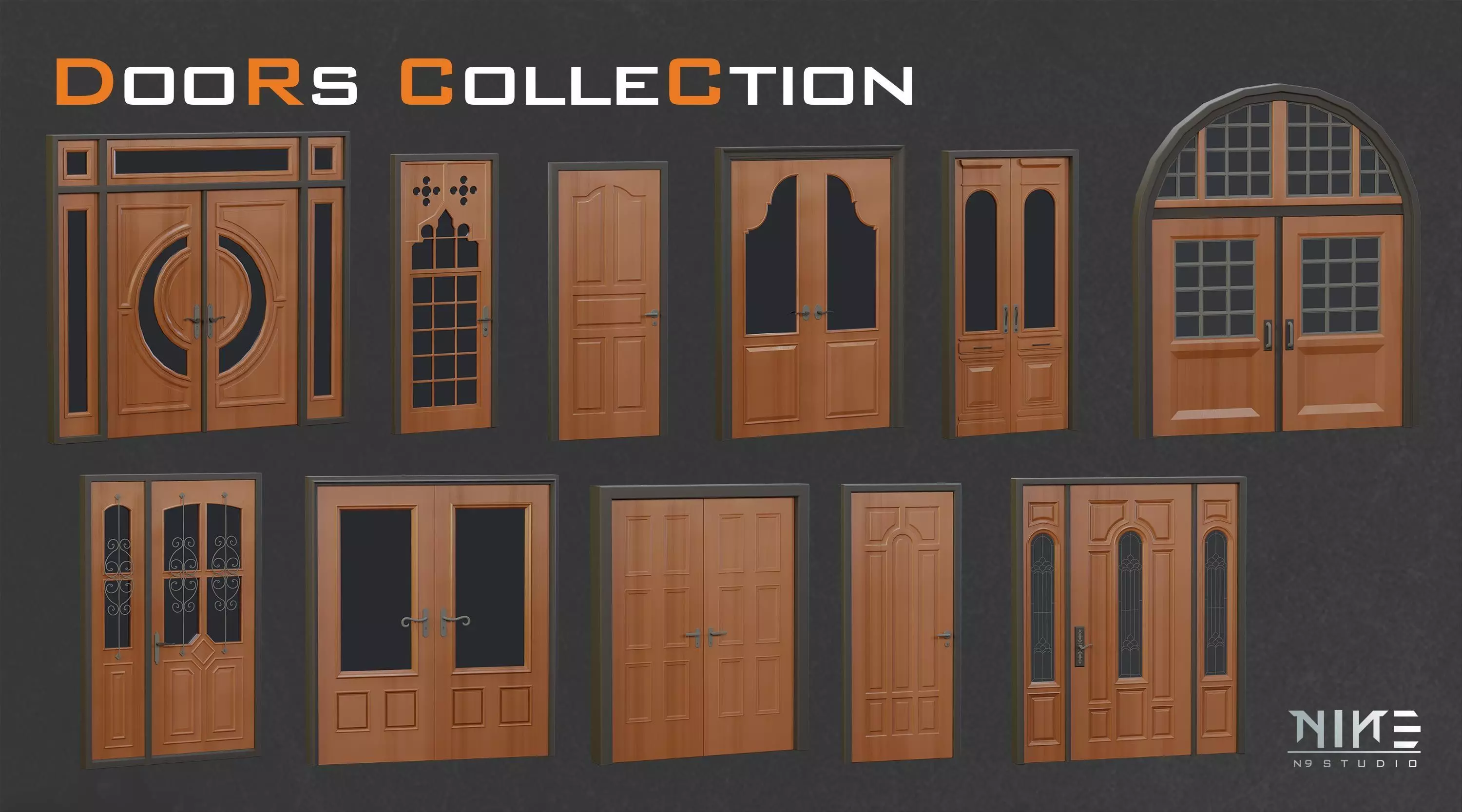 Doors Collection 3D model_7