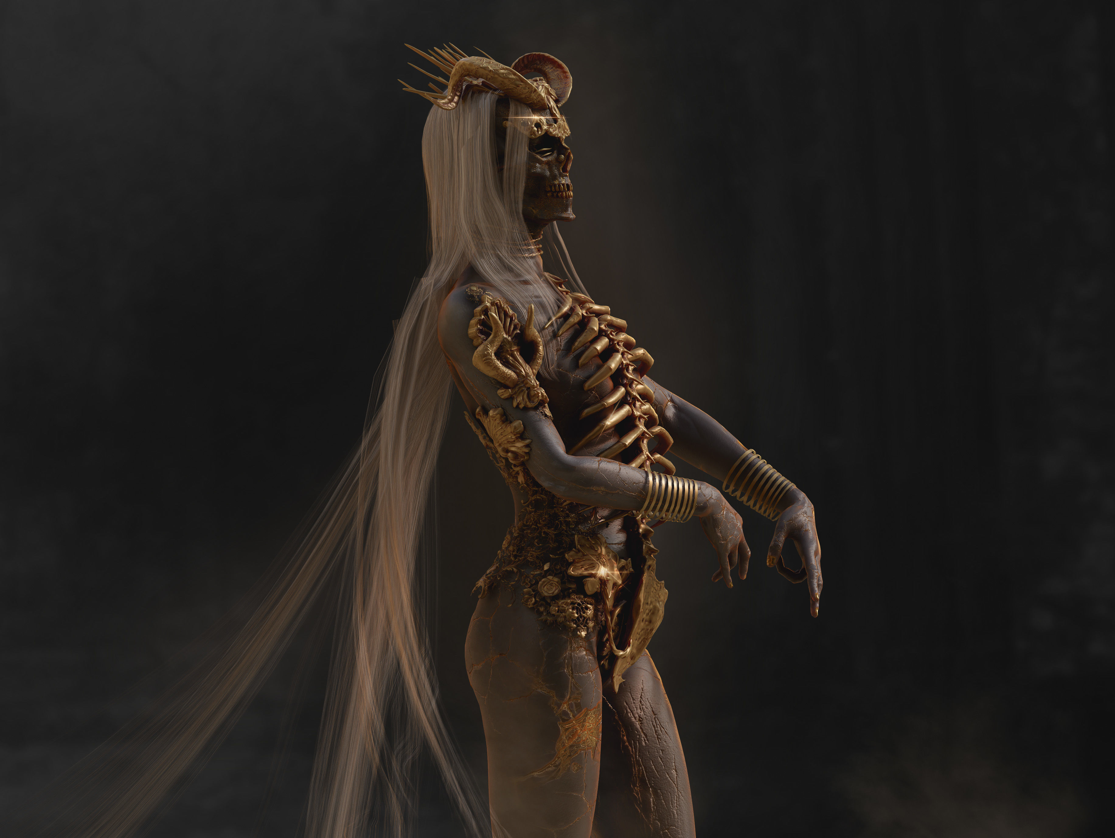 Dark Archangel Low-poly 3D model_3